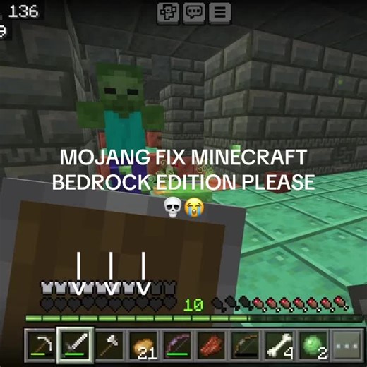 Surviving with 0.01 Health Bar in Minecraft Bedrock Edition