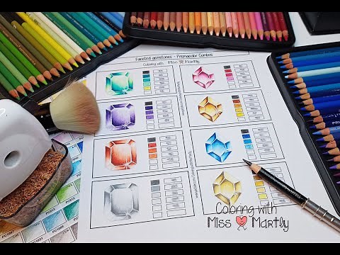How to color FACETED GEMSTONES with Colored Pencils Prismacolor