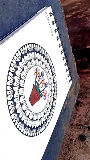 How to draw a easy flower mandala art 🎨