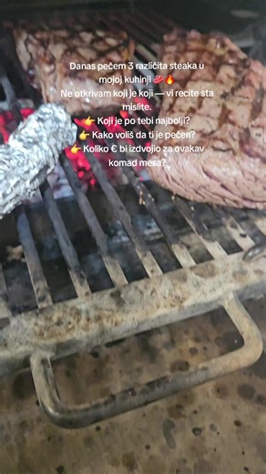 Tri komada mesa. Jedna vrela Mibrasa peć 🔥🍖 Ne otkrivam imena stekova — ovaj put vi pogađate. Koja su po tebi ta 3 steka? Koji bi odmah izabrao za sebe? Kako voliš da ti je pečen — rare, medium ili well done? 🥩🔥 I iskreno… koliko € bi izdvojio za ovakav užitak? 💶 Bez pravila. Bez pogrešnih odgovora. Samo vatra, meso i malo BBQ magije 🍖🔥🧂 👇 Piši u komentaru i stani pored Mibrase. 🔥🔥 #sos #steak #meso