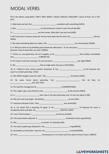 Modal verbs online exercise for Intermediate Upper-intermediate