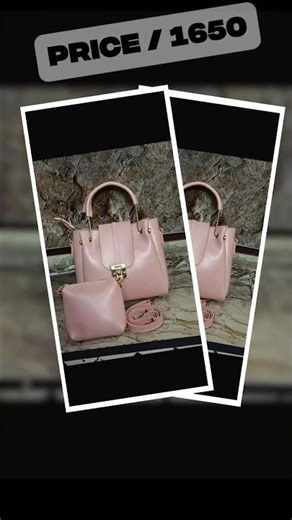 Pink Women's PU Leather Crossbody Bag Set of 2