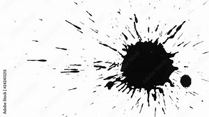 Black drops of paint on the alpha channel. File contains alpha channel. Stock Video