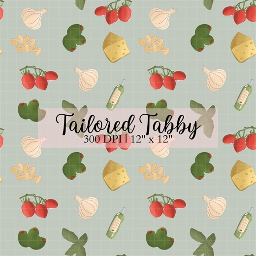 Italian Kitchen Seamless File | Mediterranean Food Pattern | Rustic Kitchen Print - Etsy