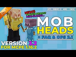 MOB HEADS 3.2 for MCPE 1.16.2 | Add-on | Bedrock Edition Tutorial