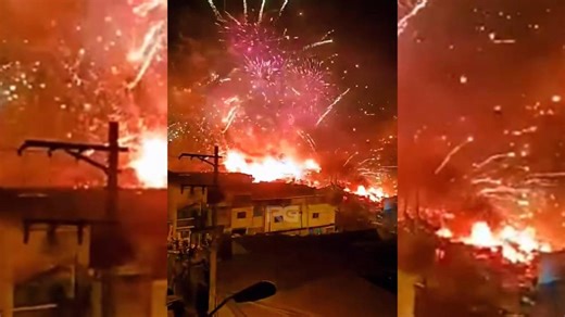 Video: impresionantes imágenes de explosión de fábrica de juegos pirotécnicos en Lima que dejó 100 viviendas incineradas