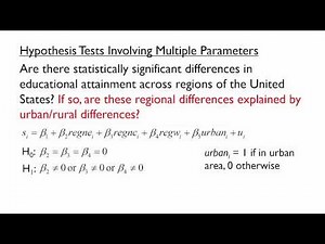 F Tests for Linear Restrictions