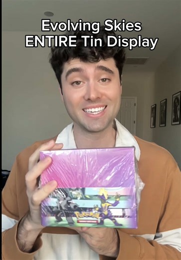 Unboxing the Evolving Skies Tin Display for Pokémon Cards