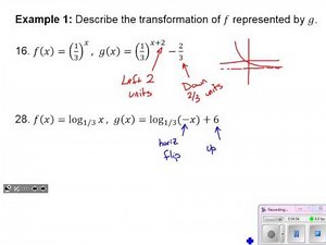 Algebra 2: Section 6.4 - Transformations of Exponential and Logarithmic Functions