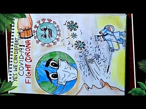 Coronavirus awareness drawing poster for kids// Creative drawing idea for school competitions.