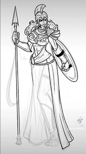 Drawing Athena (Greek Mythology Speedpaint) #shorts #greekmythology #athena #epicmusical