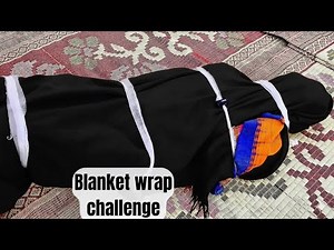 Blanket wrap Escape challenge with duct tape | funny experiment 🤣