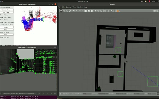 ORB_SLAM3,使用turtlebot3、gazebo仿真。