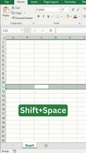 How to Quickly Select Full Column & Row in Excel 🔥 Easy Shortcut Trick | Shorts