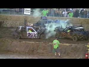 Ross County Fair 2018 demolition derby 2nd Heat big cars