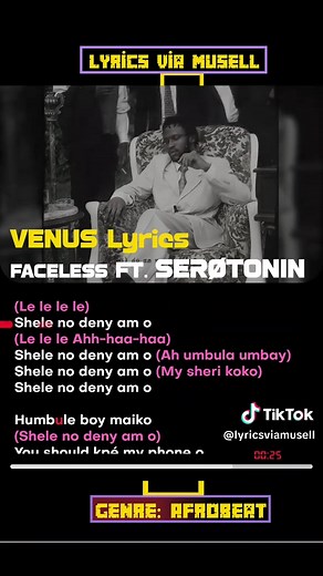 Lyrics Via Musell on TikTok