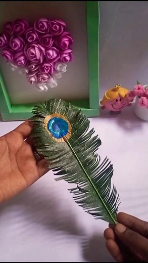 DIY Realistic Peacock Feather from Waste Plastic 🦚 #Recycle #Crafts