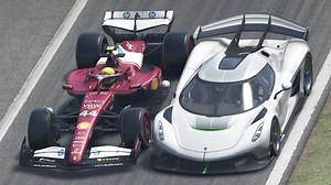 351K views · 5.4K reactions | Ferrari F1 2025 vs Koenigsegg Jesko at Monza | Raceluxius Horizon | Facebook
