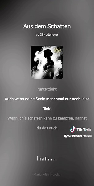Aus dem Schatten Wenn euch das Video gefällt, lasst ein Daumen hoch da und klaut das Plus Euer Support bedeutet mir sehr viel. Musik und Stimme generiert mit KI Text und Video: Dirk Altmeyer Alle Rechte liegen bei mir! #fy #Musik #Rap #hobby #spass