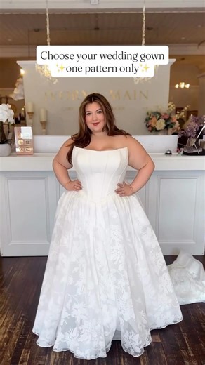 ✨Choose Your Wedding Gown: 1 Pattern Only! #weddingdress #bridalboutique #plussizebride