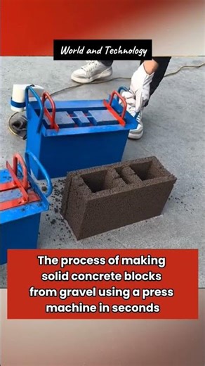 Making concrete with a press machine #shorts #world #technology