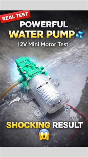 12V Mini Water Pump Test Part 2 😱 | Unbelievable Power Output 💧⚡#experiment #trending #water #viral