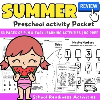 PreK Summer Packet | Preschool Worksheets | Kindergarten Readiness Activities