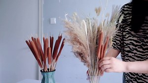 Dried Natural Brown Cattails Flowers - 20PCS Real Broadleaf Pencil Cattail Stems Bundles, 17'' Bulrush Plants Dry Flower for DIY Floral Arrangements, Wedding Home Office Gardens Decor