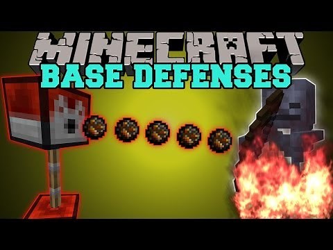 Minecraft: BASE DEFENSES (MOB DESTROYING TURRETS!) Turrets Mod Showcase