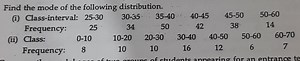 Find the mode of the following distribution. (i) Class-interva... | Filo