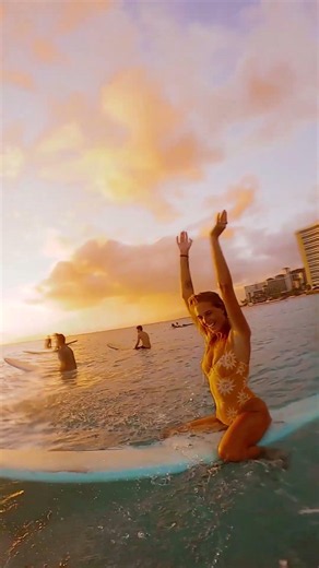 EPIC surfing at sunset! #hawaii #shorts
