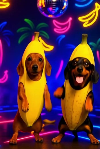 Neon Banana Dogs Go Full Rave 🪩🍌🐶