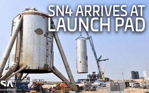 (NSF)4.24日 星舰SN4被送上发射台