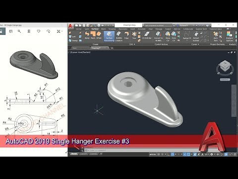 AutoCAD 2019 3d Modeling Single Hanger Tutorial Graphic Design Software