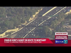 Charlie Kirk's casket en route to mortuary