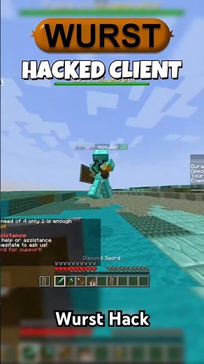 Wurst Hacked Client for Minecraft. PvP #hackminecraft #minecraftpvp
