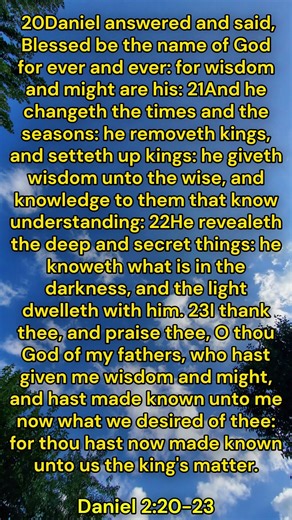 Daniel 2:20 - No matter what happens around us, Father GOD is in control