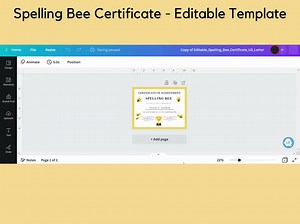 Editable Spelling Bee Certificate Printable, Spelling Bee Certificate, Spelling Award, Certificate of Appreciation, School Spelling Test - Etsy UK