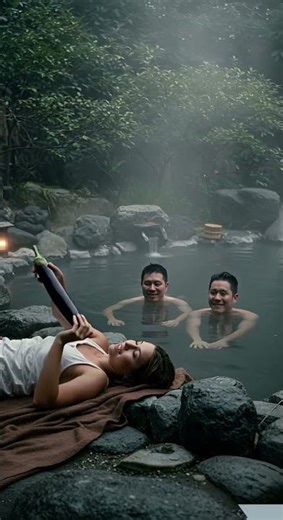 ASMR Rain in Hot spring | Relaxing Rain Sounds for Deep Sleep | No Talking