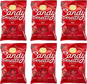 Wilton Red Candy Melts Candy Bundle - Easy to Melt Candy Melts Candy for Cake Pops, Drizzling and Dipping Any Treat, Candy Melts Bulk, 12 Oz, Pack of 6