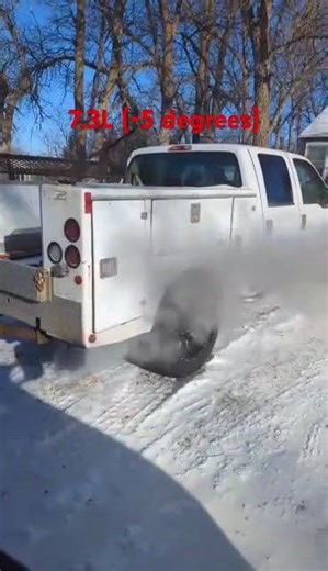 2001 7.3 powerstroke cold start -5° outside full 5 inch exhaust system