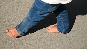 Closeup Barefoot Baby Walking On Asphalt Stock Footage Video (100% Royalty-free) 1102073489 | Shutterstock