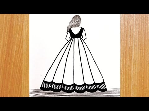 How to draw Girl backside || Pencil sketch for beginner || drawing tutorial, drawing for girls