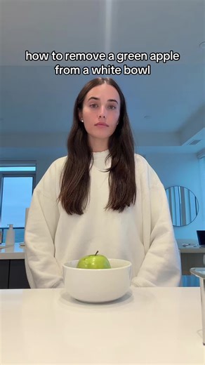 How to remove a green apple from a white bowl #howto #tutorial | green apple