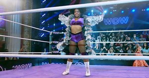 In the ring with WOW-Women Of Wrestling superheroes