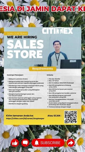 LOWONGAN KERJA TERBARU DI CITITEX #loker #lowongankerja #job #kerja #jobsearch #jobs