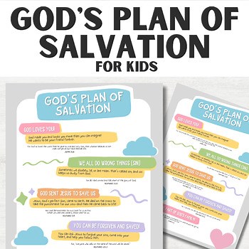 God’s Plan of Salvation for Kids, Printable Gospel Lesson for Sunday School, VBS