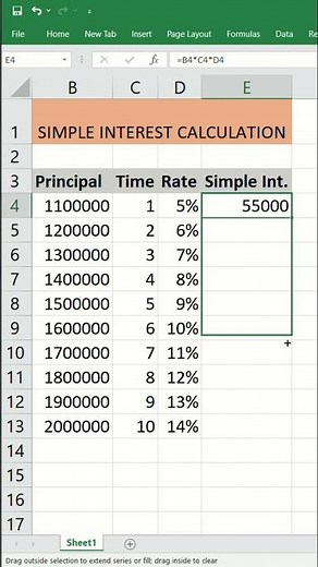 How to calculate Simple Interest in Excel