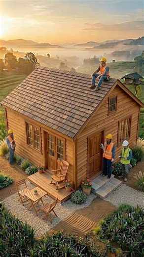 Amazing Wooden Cottage Construction - Step by Step #shorts