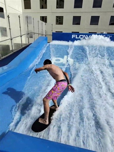 local on the Flowrider at Planet Hollywood Las Vegas surf machine